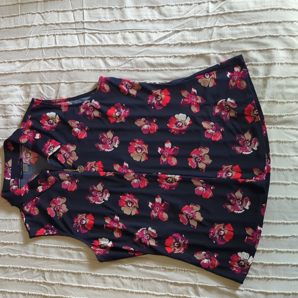 FREE WITH PURCHASE! Tommy Hilfiger sleeveless collared half-zip blouse